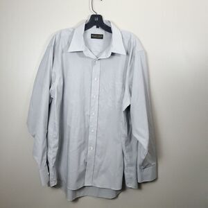 Donald‎ Trump Signature Collection Button Up Shirt Mens 17.5 34/35 Striped White